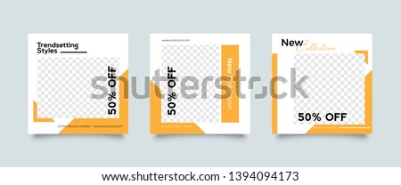 Editable Post Template Social Media Banners for Digital Marketing. Promotion Brand Fashion. Stories. Streaming. Vector Illustration - Vector  Royalty-Free Stock Photo #1394094173