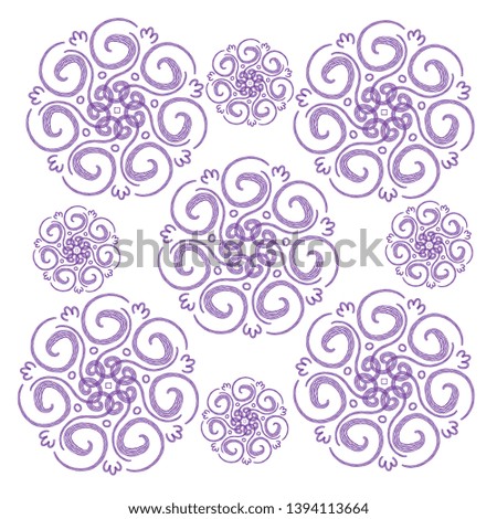 Design elements. Abstract purple circle geometric patterns. Vector art