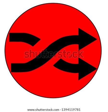 Round sign. Pointer. counterclockwise. Vector graphics. EPS 10