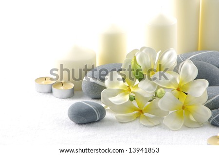 orchid flower and spa item Royalty-Free Stock Photo #13941853
