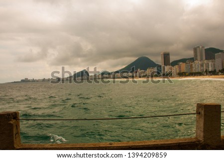 Rio de Janeiro, Copacabana beach, Brazil: Beautiful landscape with sea and beach views. The most famous beach in Rio de Janeiro.