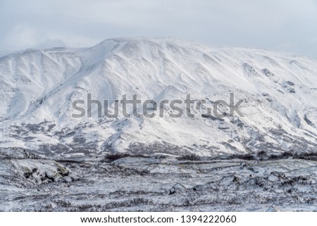 Icelandinc mountain range during winter day