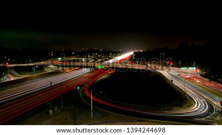 long exposure of the I 405 in los angeles