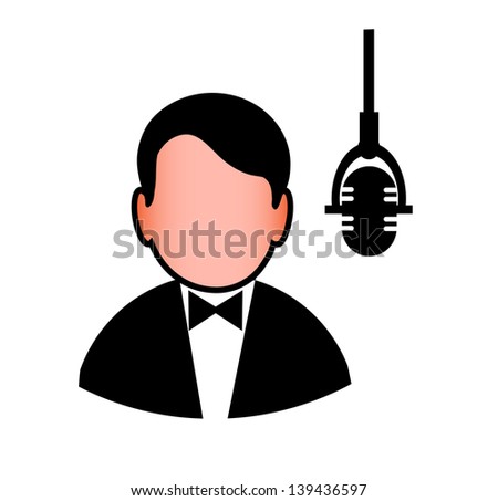 icon of the man before a microphone