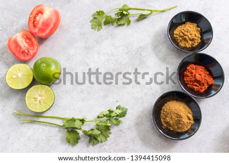 Pattern condiments on the table