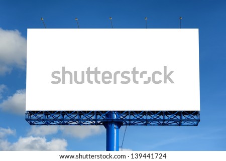 Blank billboard ready for new advertisement Royalty-Free Stock Photo #139441724