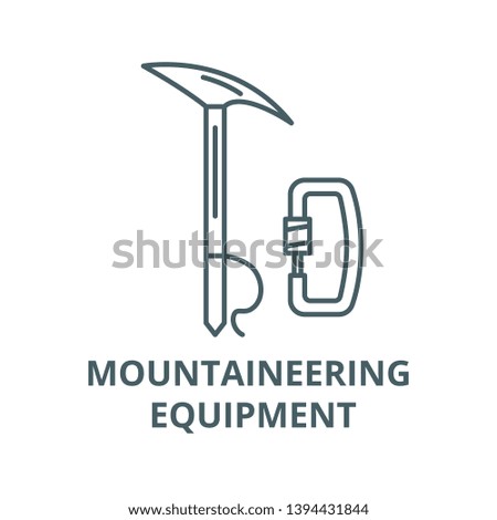 Mountaineering equipment vector line icon, linear concept, outline sign, symbol