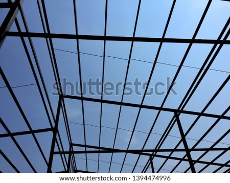 The structure of the building made of steel. Construction and Design concept