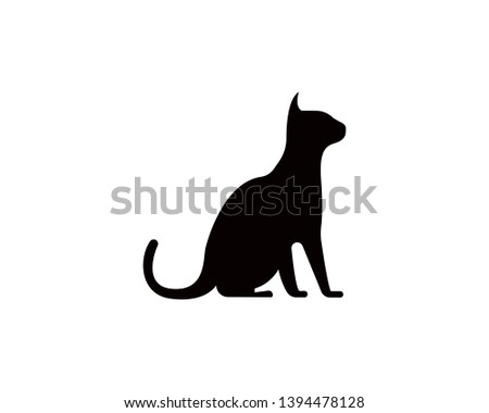 Cat and Dog vector silhouettes logo template