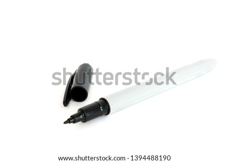 Black felt-tip pen isolated on white