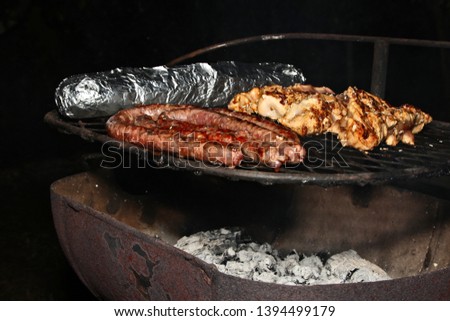 A traditional South African braai (BBQ). Heritage day concept image. 