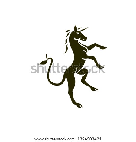 Horse Unicorn Heraldic Animal Logo