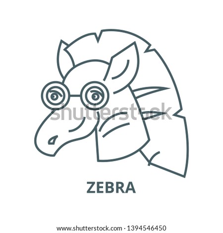 Zebra vector line icon, linear concept, outline sign, symbol