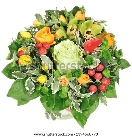 beautiful bouquet of flowers in a white background