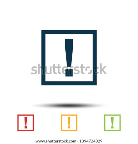 Exclamation Mark Sign Colorful Set Icon Vector Logo Template