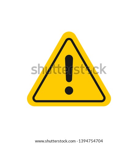 Caution sign. Hazard warning attention sign with exclamation mark. Danger triangle symbol for mobile and web concept Royalty-Free Stock Photo #1394754704