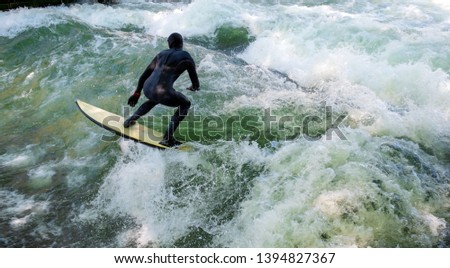 a person having board surfing