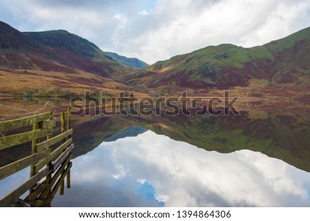 Early morning on the shore of Crummock Water a lake situated in the area called The Lake District in Cumbria,UK.The Lake District is a UNESCO World Heritage Site.