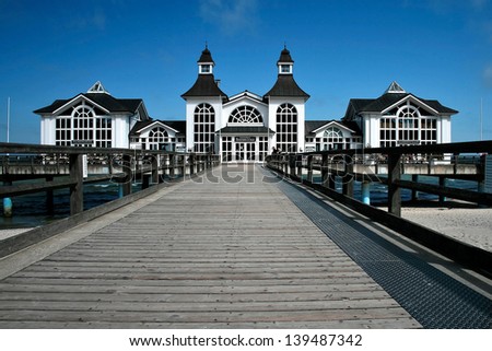 Seabridge of Sellin, Rugen Island, Germany Royalty-Free Stock Photo #139487342