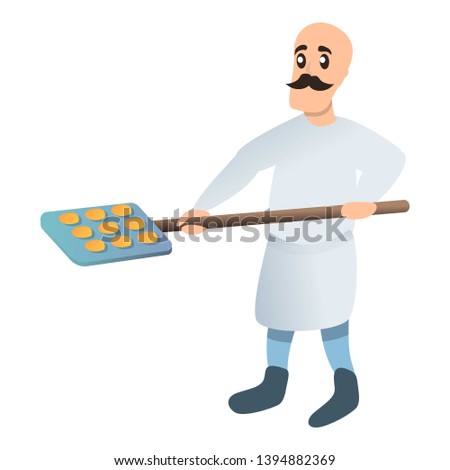 Man baker icon. Cartoon of man baker vector icon for web design isolated on white background