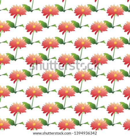 Floral seamless pattern. Plant in blossom, branch with flower ink sketch. Dahlia. Fashion floral print for a business card, banner, poster, wrapping, fabric,  invitation. Vector illustration