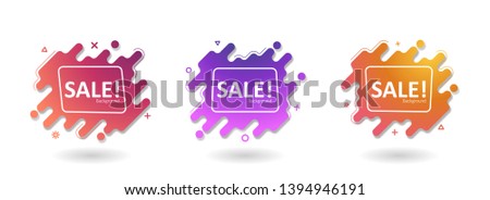 sale design in abstract geometric background for advertisement and discount promotion. set of sale banner vector illustration