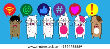 cute bunny or rabbit for mascot and t-shirt design
