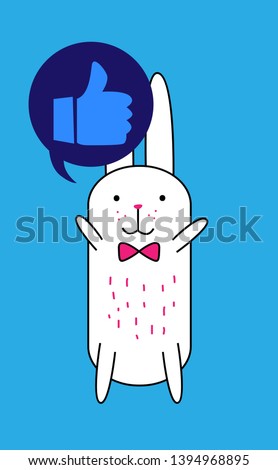 cute bunny or rabbit for mascot and t-shirt design