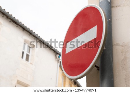 No entry Wrong way car traffic sign 