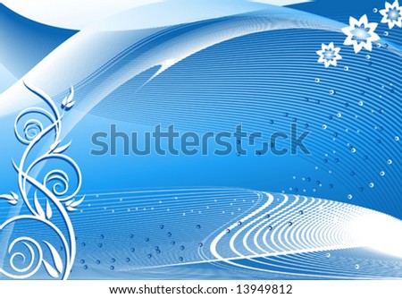 Floral background  Blue VECTOR (See Jpeg Also In My Portfolio)