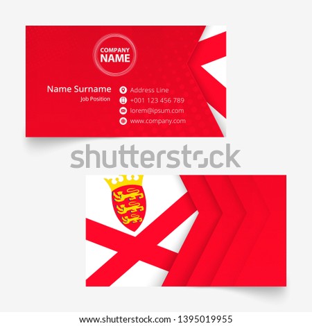 Jersey Flag Business Card, standard size (90x50 mm) business card template with bleed under the clipping mask.