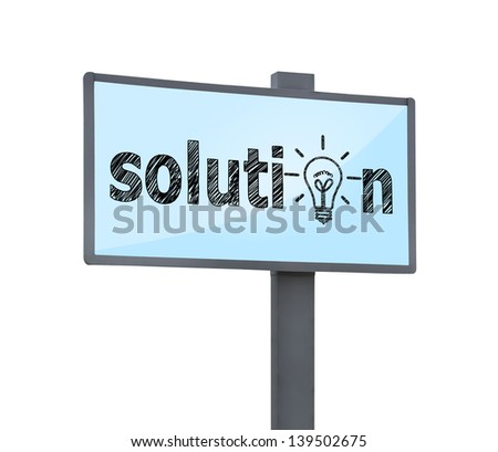 billboard with drawing solution on white background