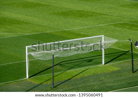 soccer field goal with raised net