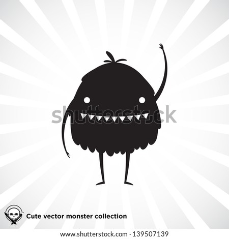 Cute little black monster for Halloween, scrapbooking etc.