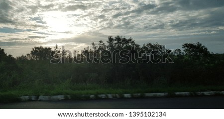 
Views of the sky and clouds and the horizon during the sunset on the outskirts of Recife in Brazil