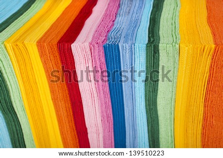 Serving colored paper napkins