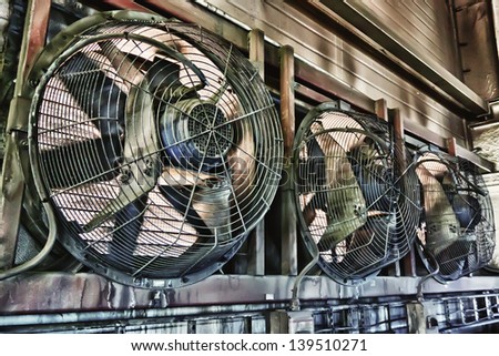Big industrial fan in a factory Royalty-Free Stock Photo #139510271