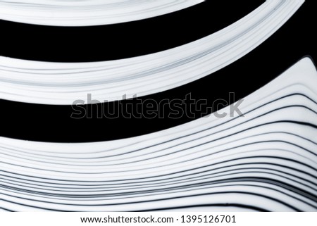 Futuristic abstract background of beautiful geometric lines in black and white.
