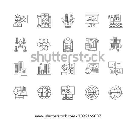 Business growth line icons, signs, vector set, outline illustration concept 