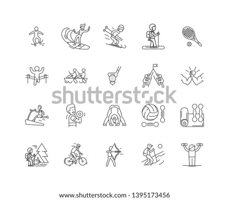 Activities line icons, signs, vector set, outline illustration concept 
