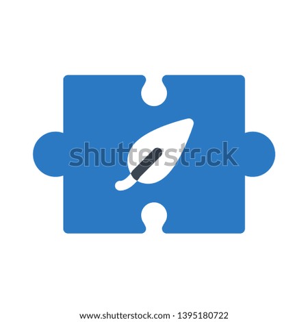 puzzle leaf glyph double color icon