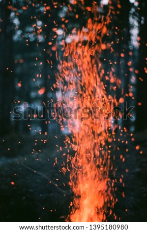 fire sparks on a dark background
