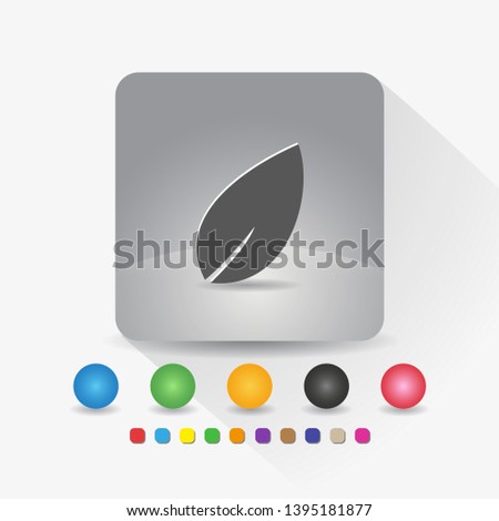 Leaf icon sign app on gray background vector illustration.