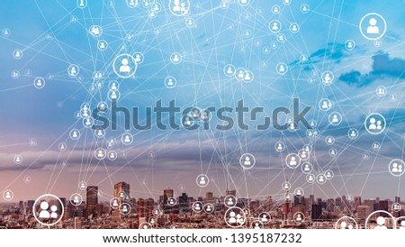 Social networking concept. Communication network. Royalty-Free Stock Photo #1395187232