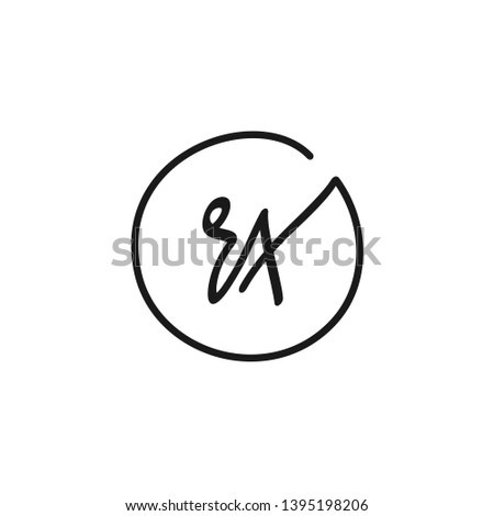 RX initial signature logo. handwriting logo template vector,