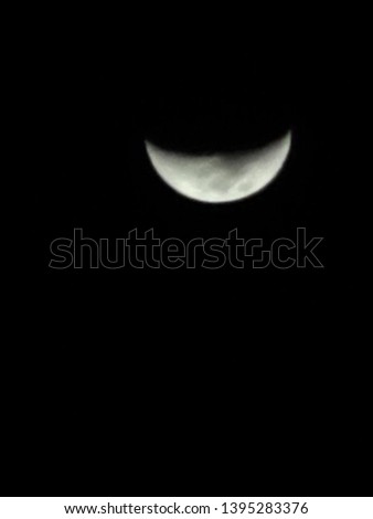 Cresent Moon in the dark.