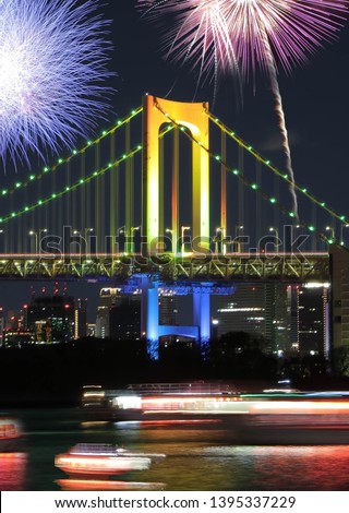 Rainbowbridge Tokyo New Year firework