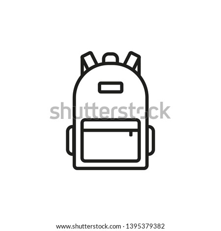 Backpack icon. Line style. Vector. Royalty-Free Stock Photo #1395379382