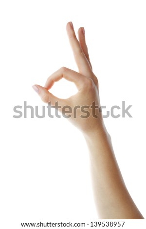 Human hand showing OK (fine) sign