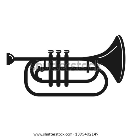 Concert trumpet icon. Simple illustration of concert trumpet icon for web design isolated on white background